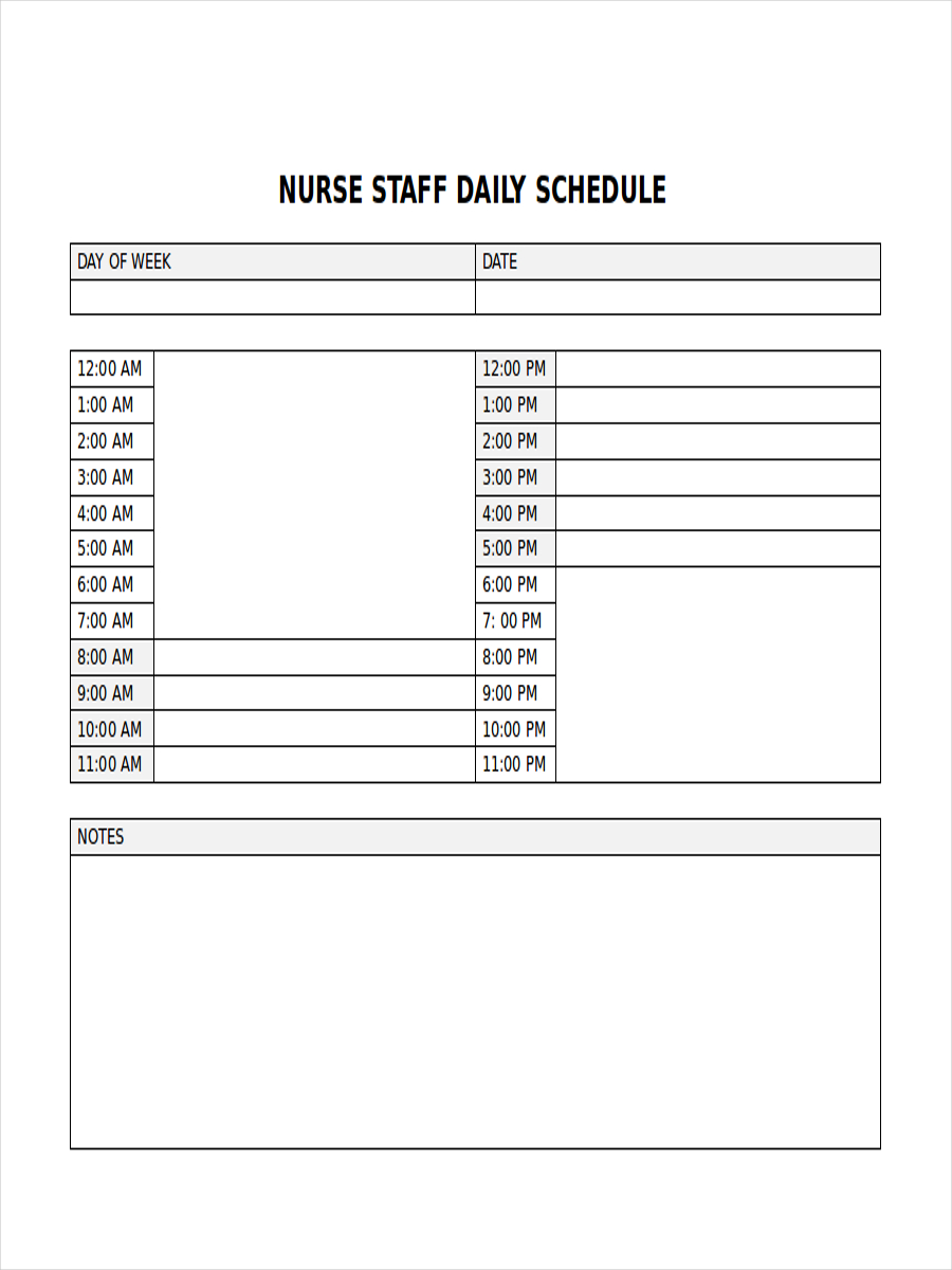 Nursing School Schedule