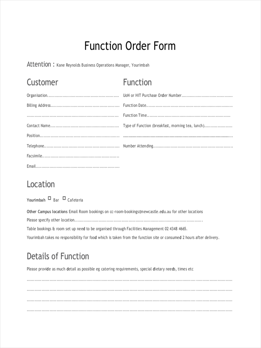 order for function event