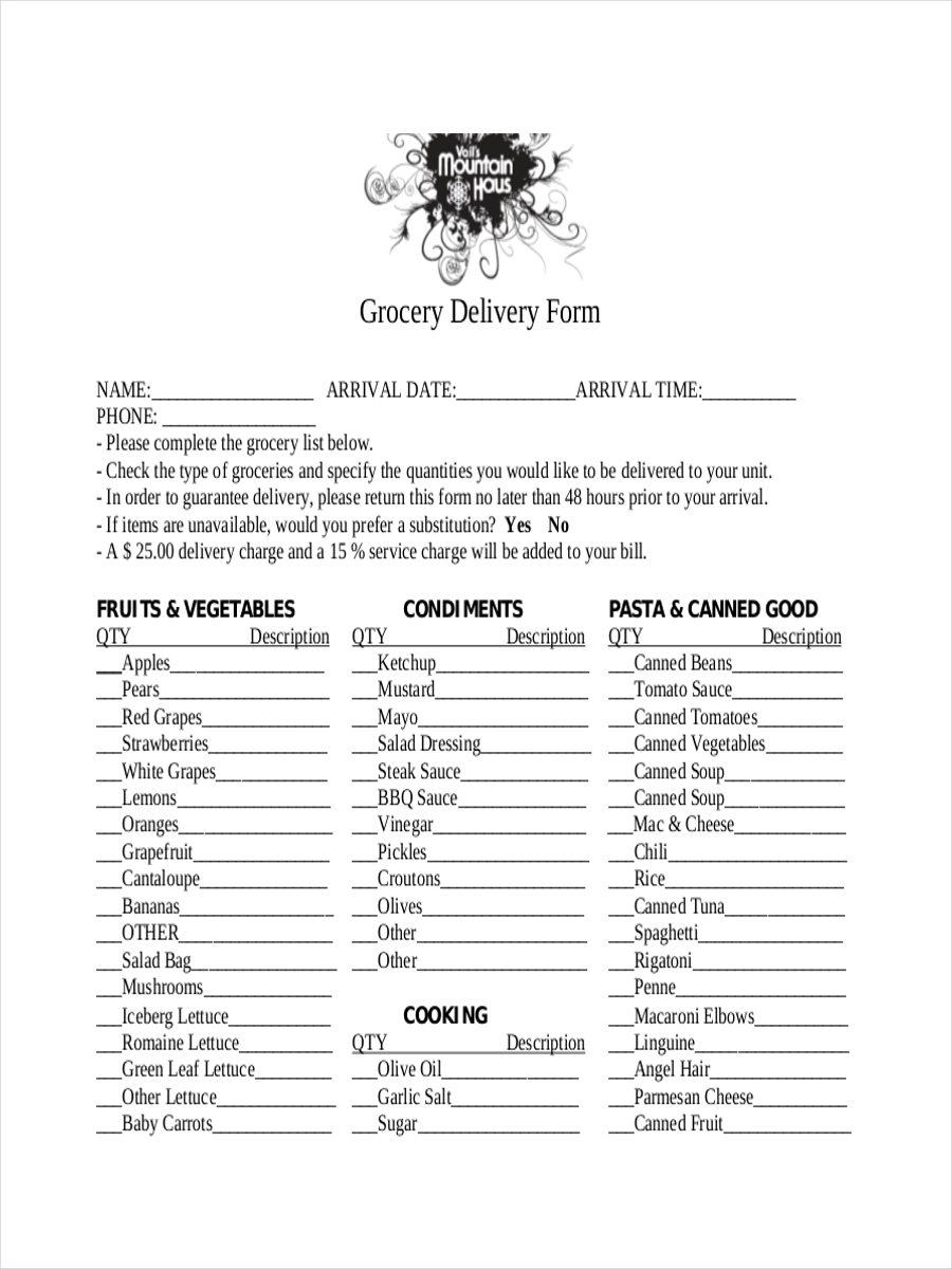 order for grocery delivery