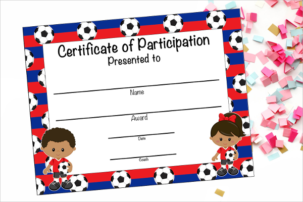 participation award certificate