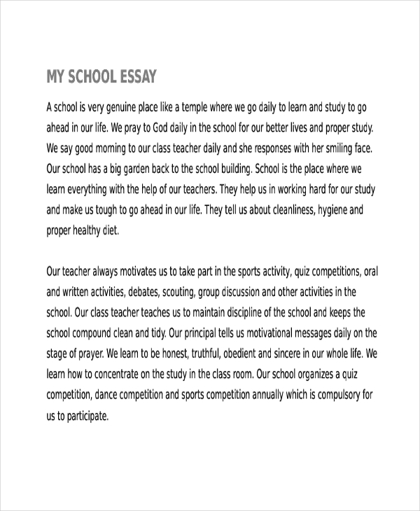 write descriptive essay on my school