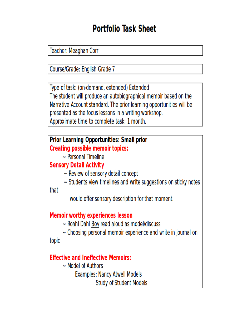 Task Sheet 6 Examples Format How To Create Pdf
