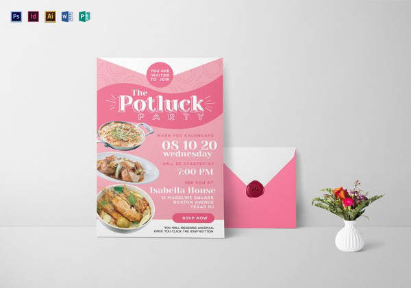 Potluck Party Email Invitation Template in PSD