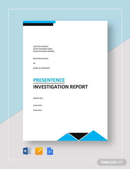 Presentence investigation report