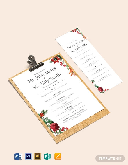 Gold Foil Wedding Menu Personalised Reception Dinner Menu/'s Bon Appetit Sign