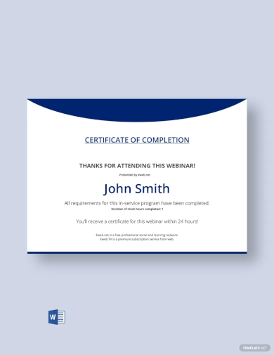 program completion certificate template