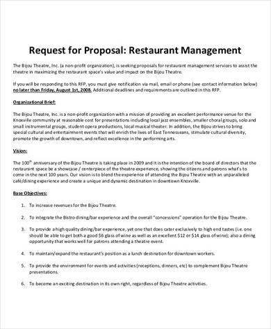 restaurant management project proposal