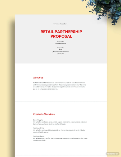 Retail Partnership Proposal Template