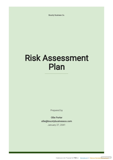 risk assessment plan template