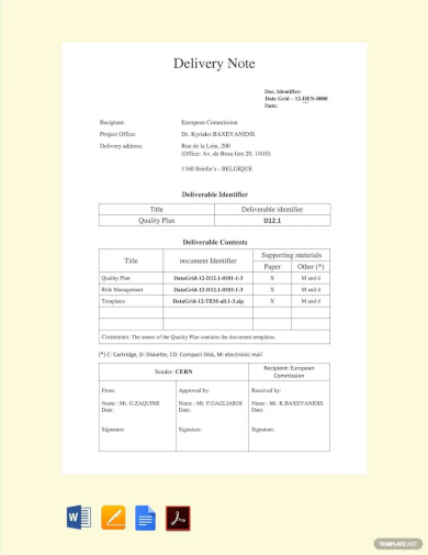 sales delivery note template