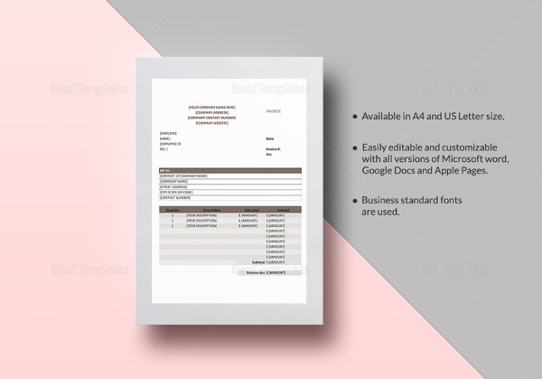 Sales Invoice Template