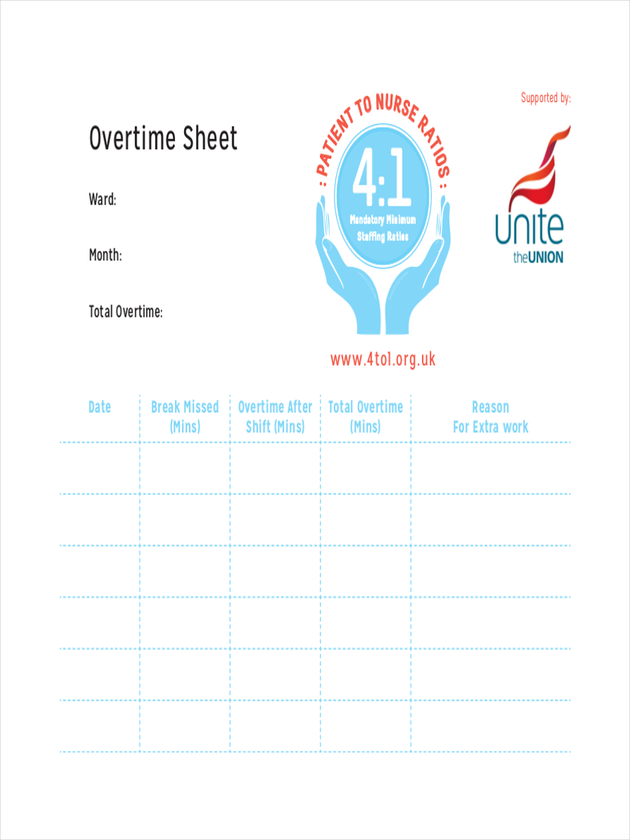 Sample Overtime Sheet