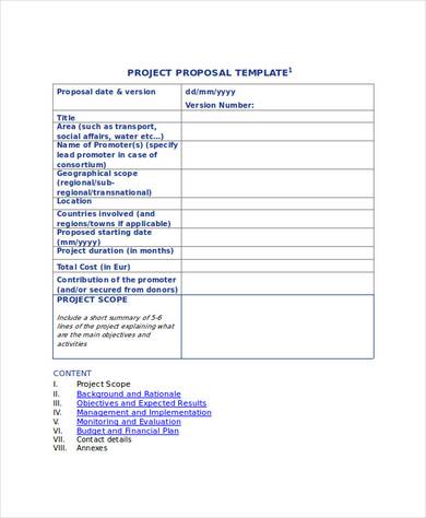 Sample Project Proposal Format