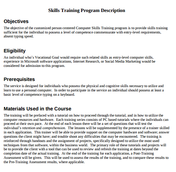 Training Program Design Sample Pdf EOUA Blog