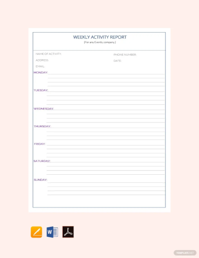 sample weekly activity report template