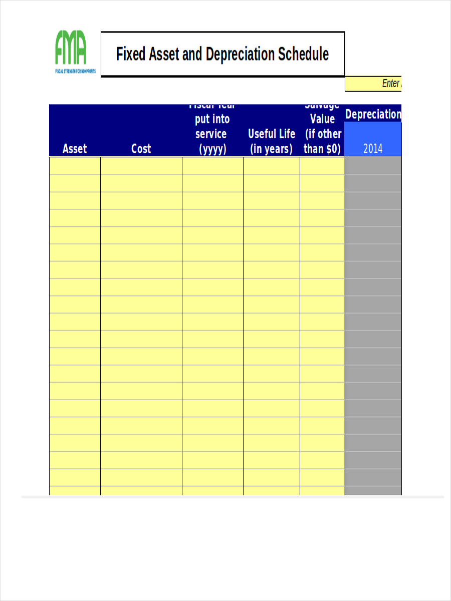 Depreciation Schedule Examples Format Pdf Examples