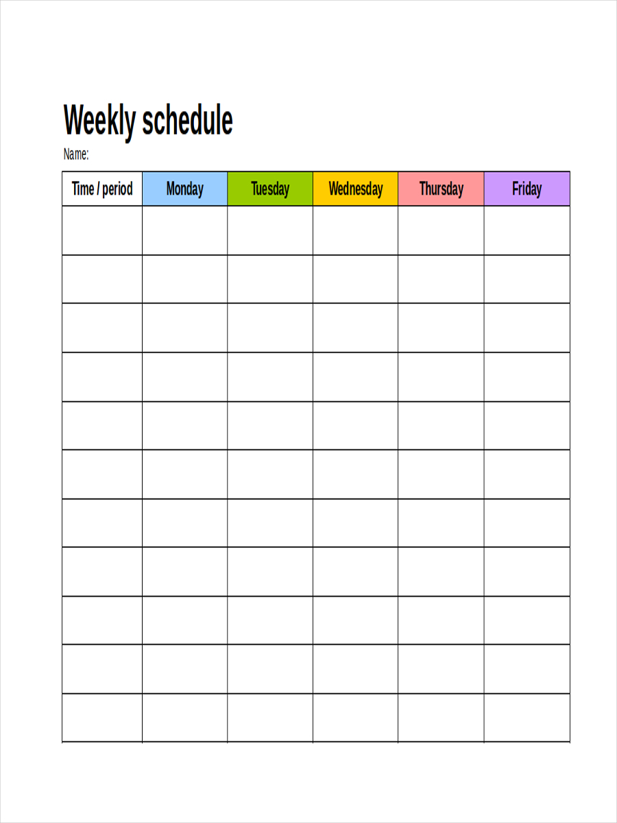 schedule for school class