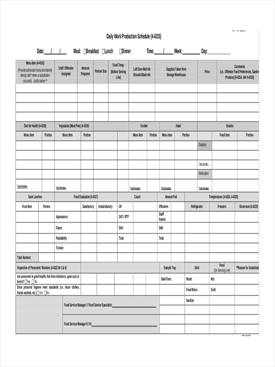 Sample Schedule Examples Format Pdf Examples