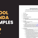 School Agenda Examples