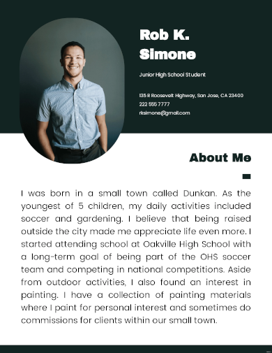 self introduction sample