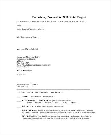 senior project preliminary proposal