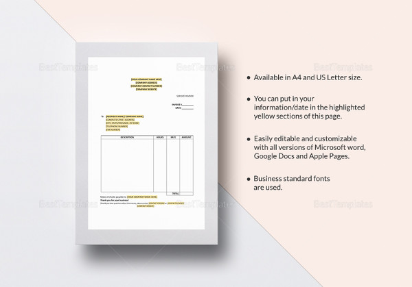 Service Invoice Template