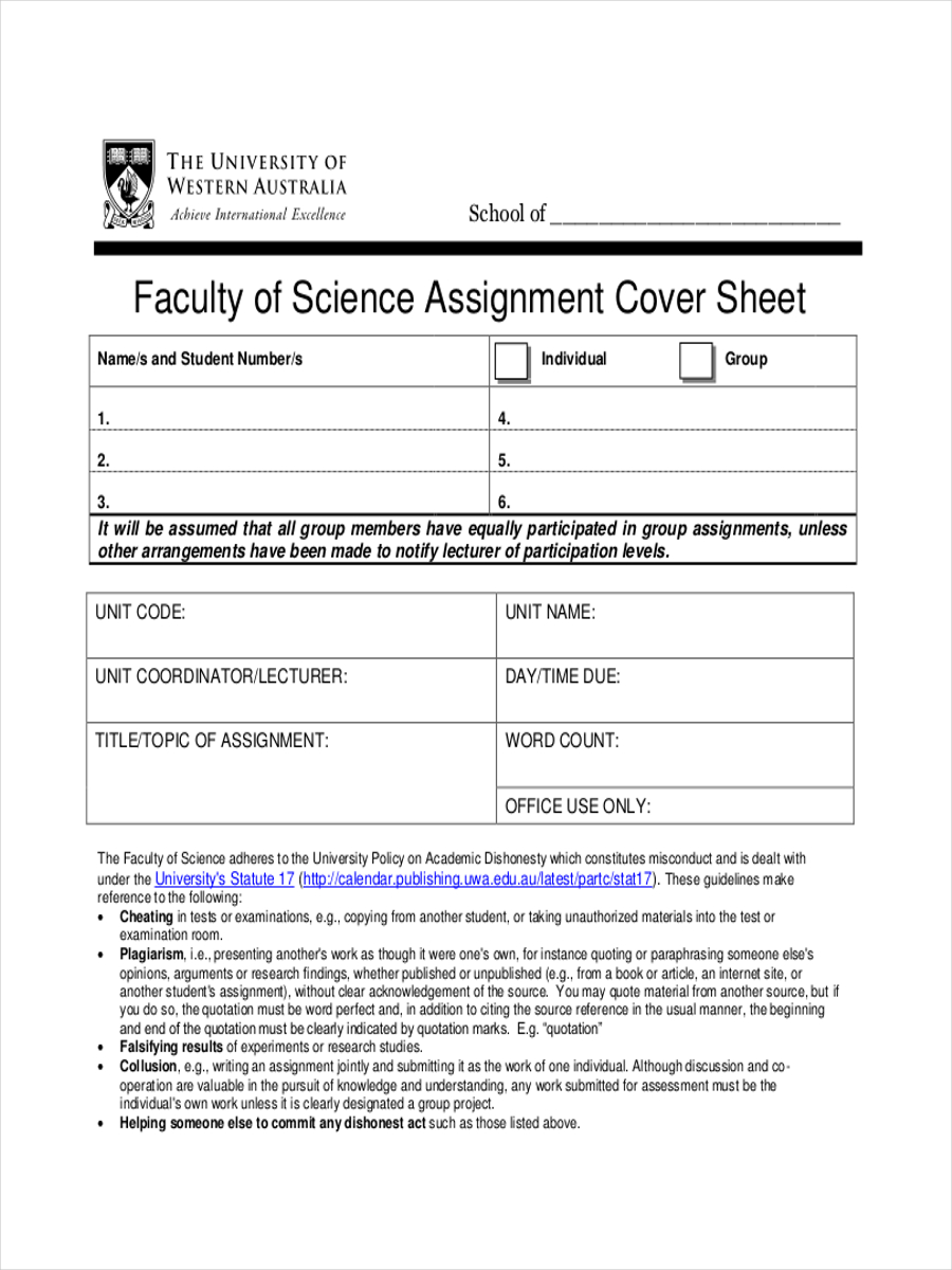 sample assignment sheet