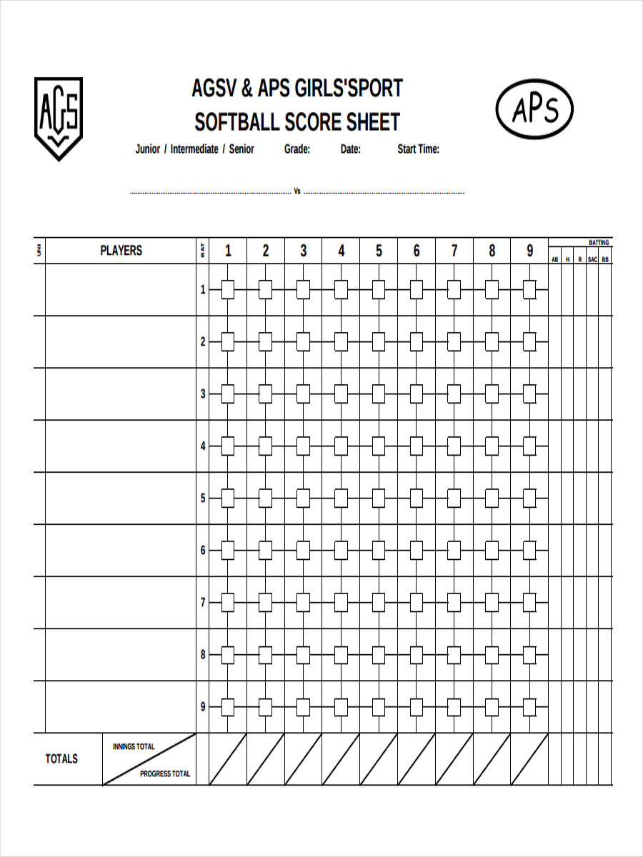 Score Sheet 17 Examples Format Pdf