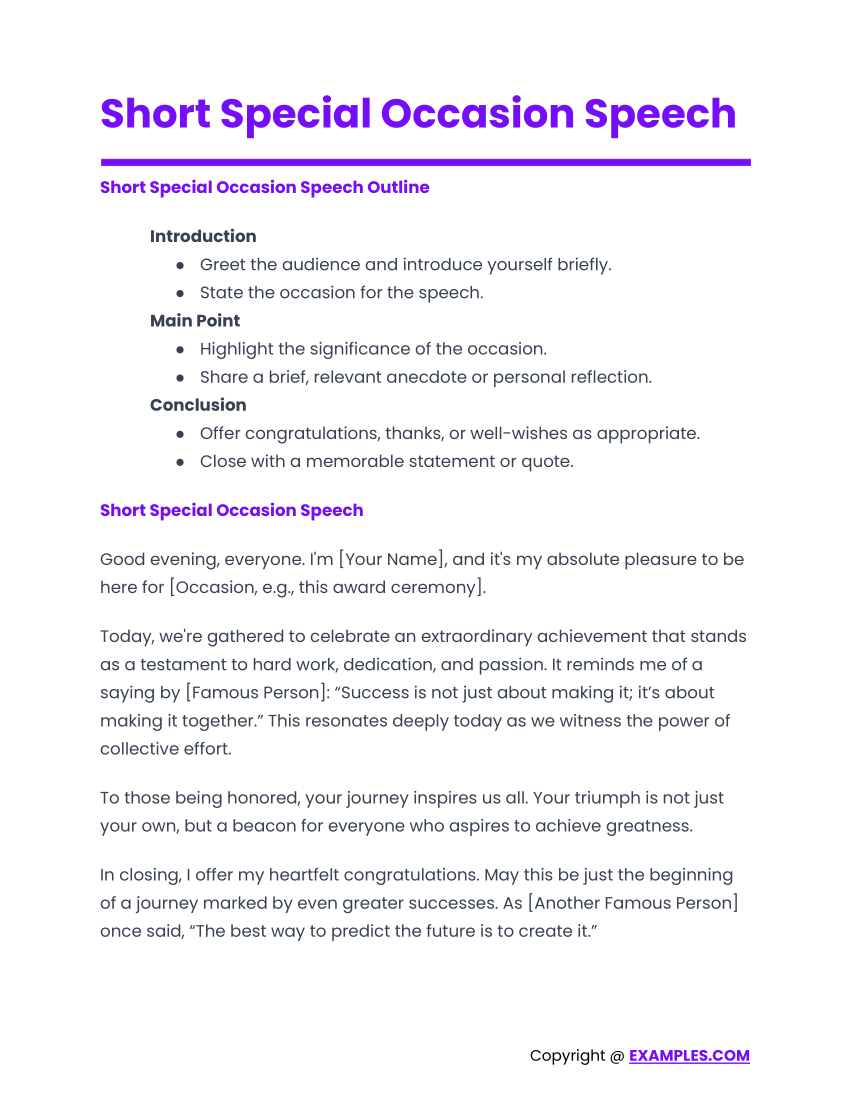 Special Occasion Speech - 7+ Examples, Format, How to Give, PDF, Tips