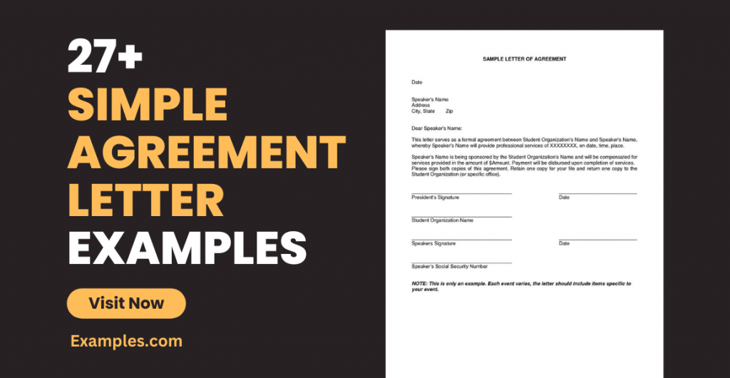 Simple Agreement Letter Examples
