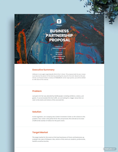 simple business partnership proposal template