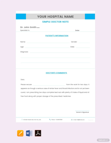 Simple Doctor Note Template