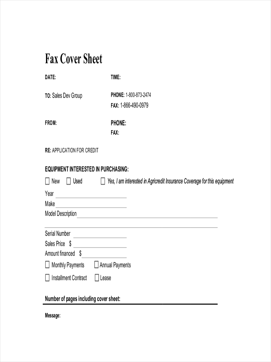 Simple Fax Cover Sheet Example