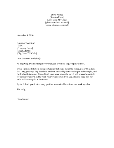 Farewell Letter To Coworkers Funny Collection | Letter ...