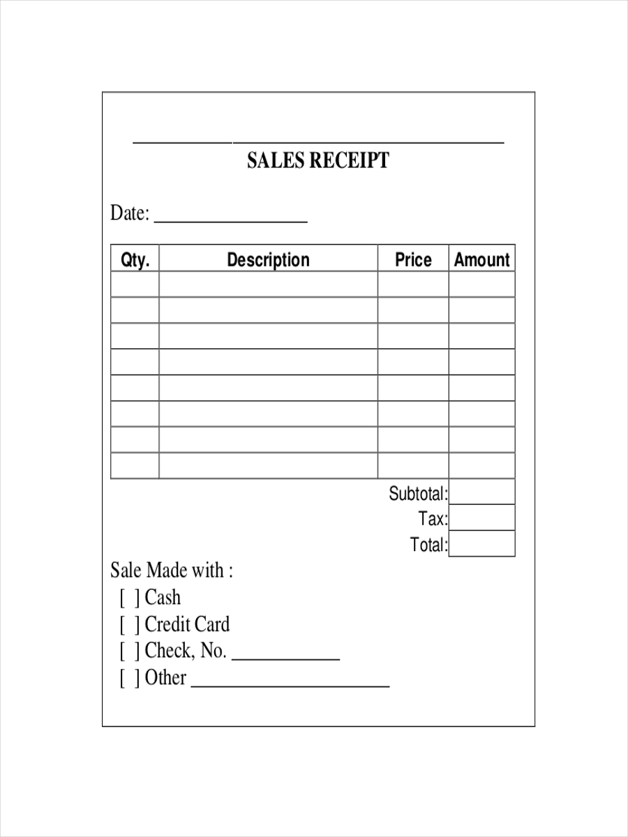 Simple Sales Receipt