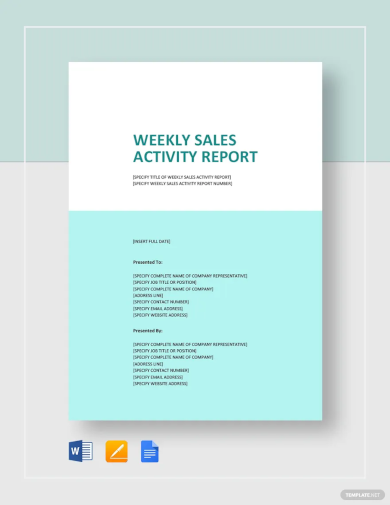 simple weekly sales activity report template