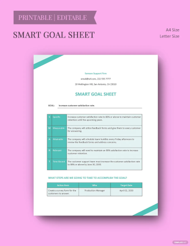 smart goals sheet template