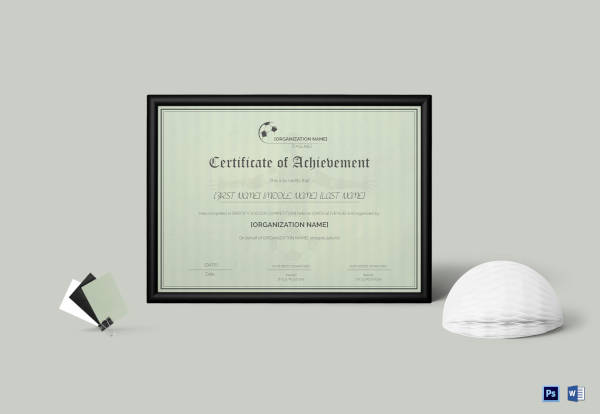 soccer sports certificate template