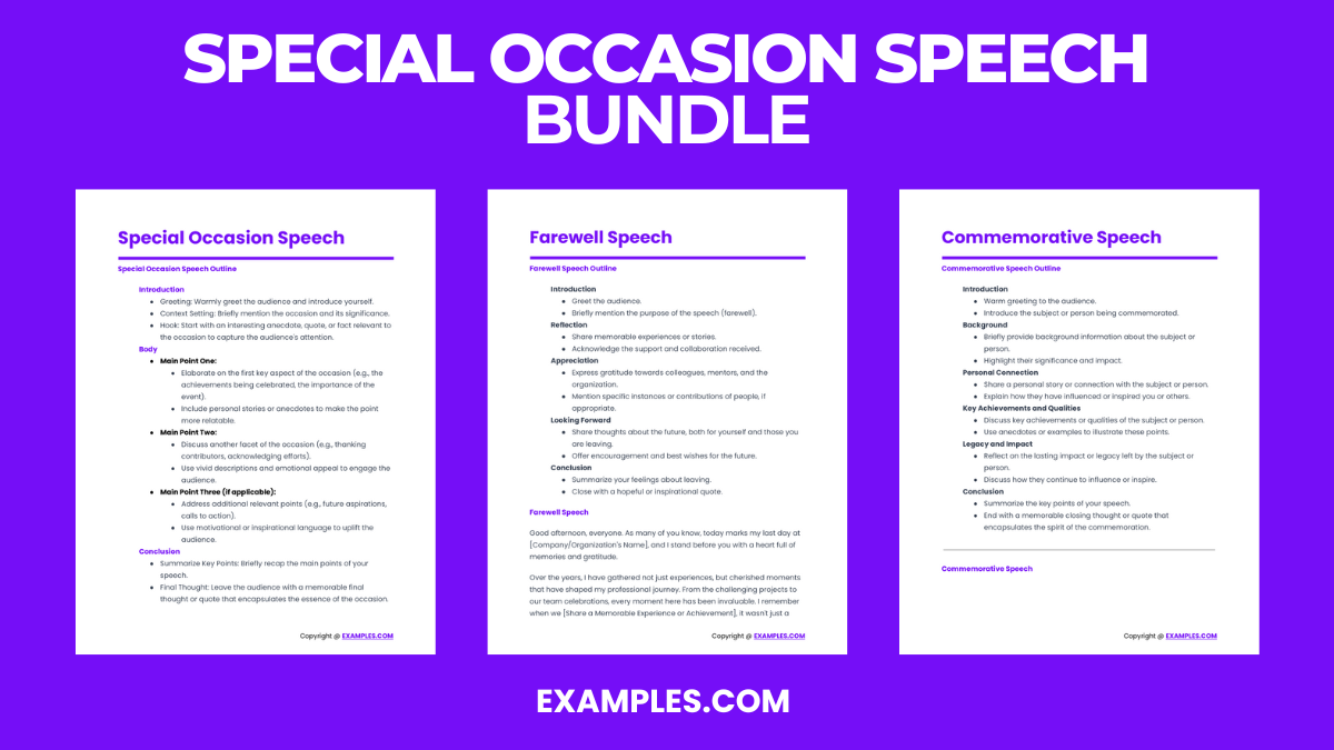 Special Occasion Speech Bundle