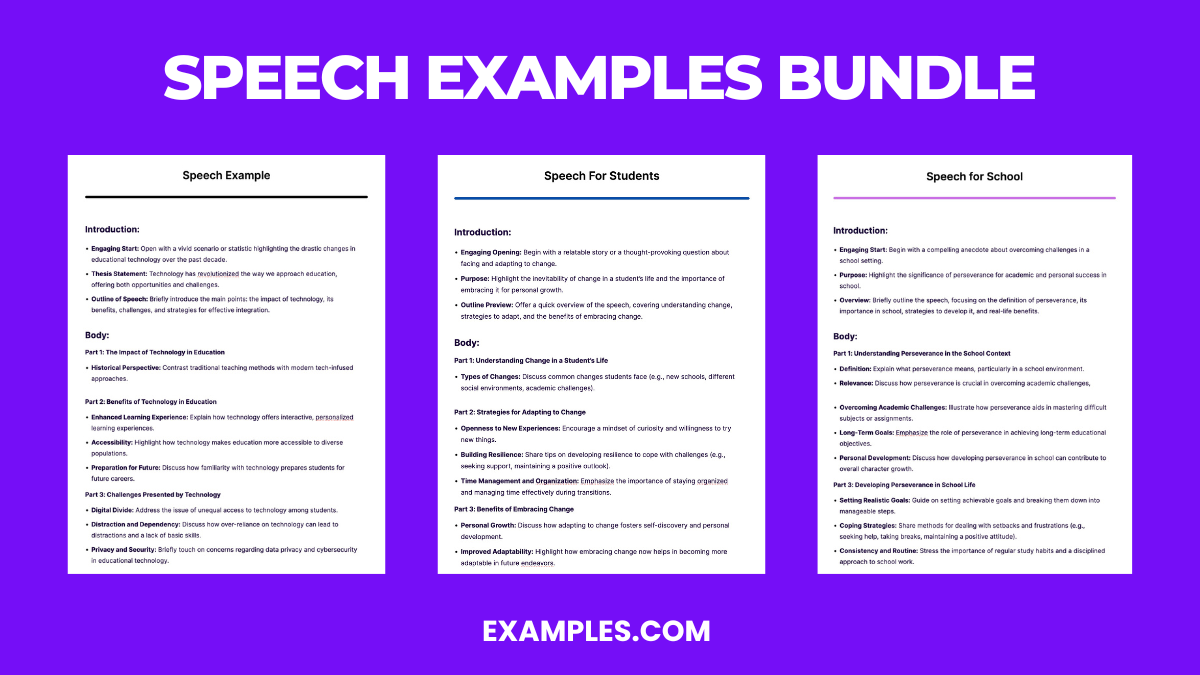speech examples bundle