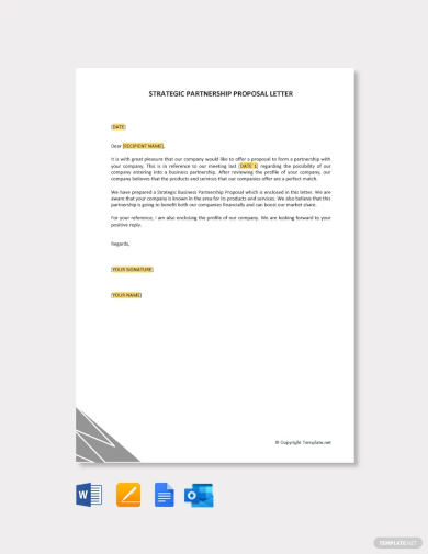 strategic partnership proposal letter template