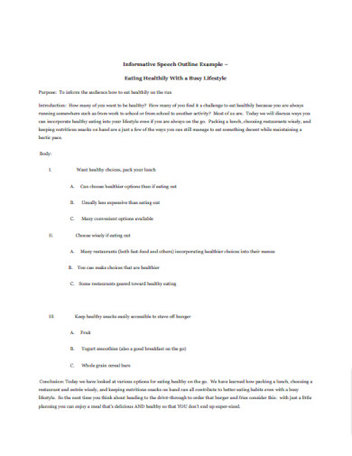 informative speech assignment examples