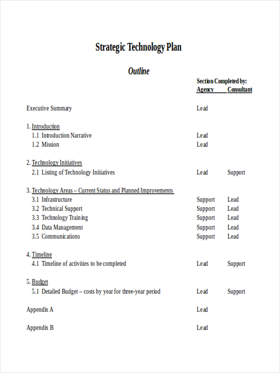 technology plan outline