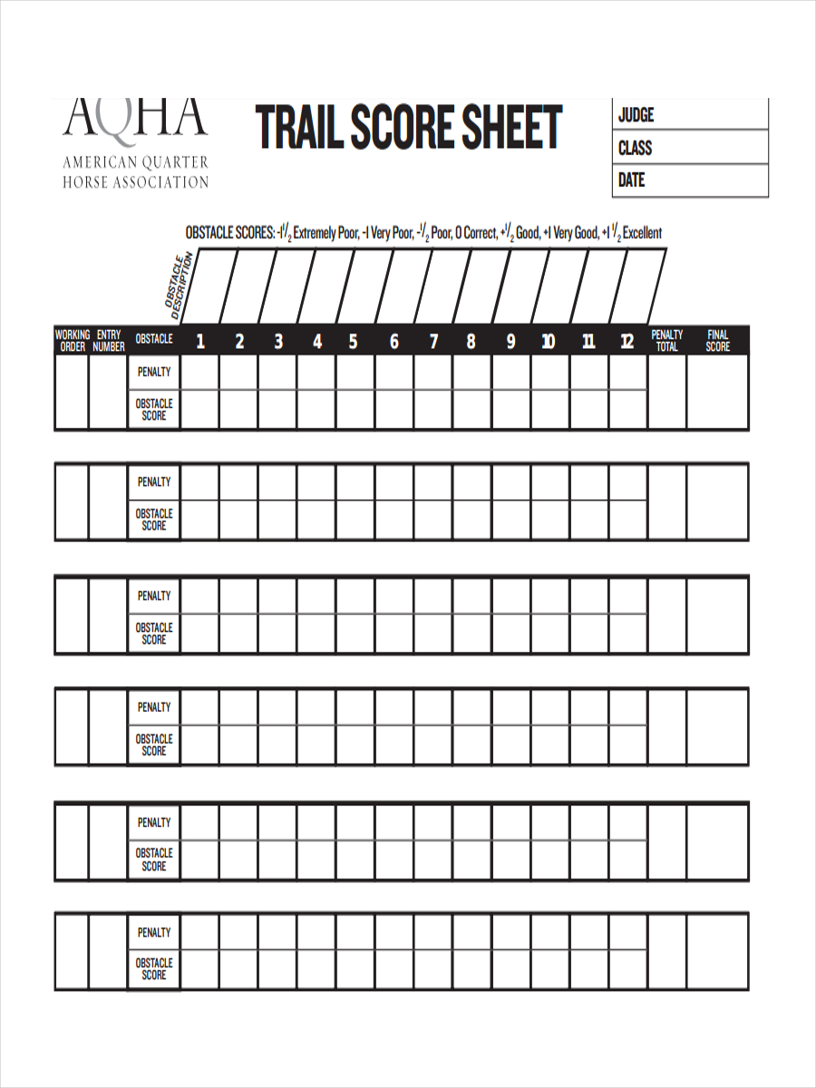 Score Sheet 17 Examples Format Pdf