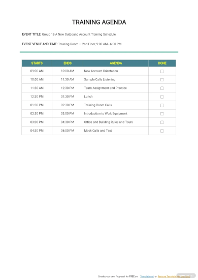 Training Agenda - 24+ Examples, Format, Pdf | Examples