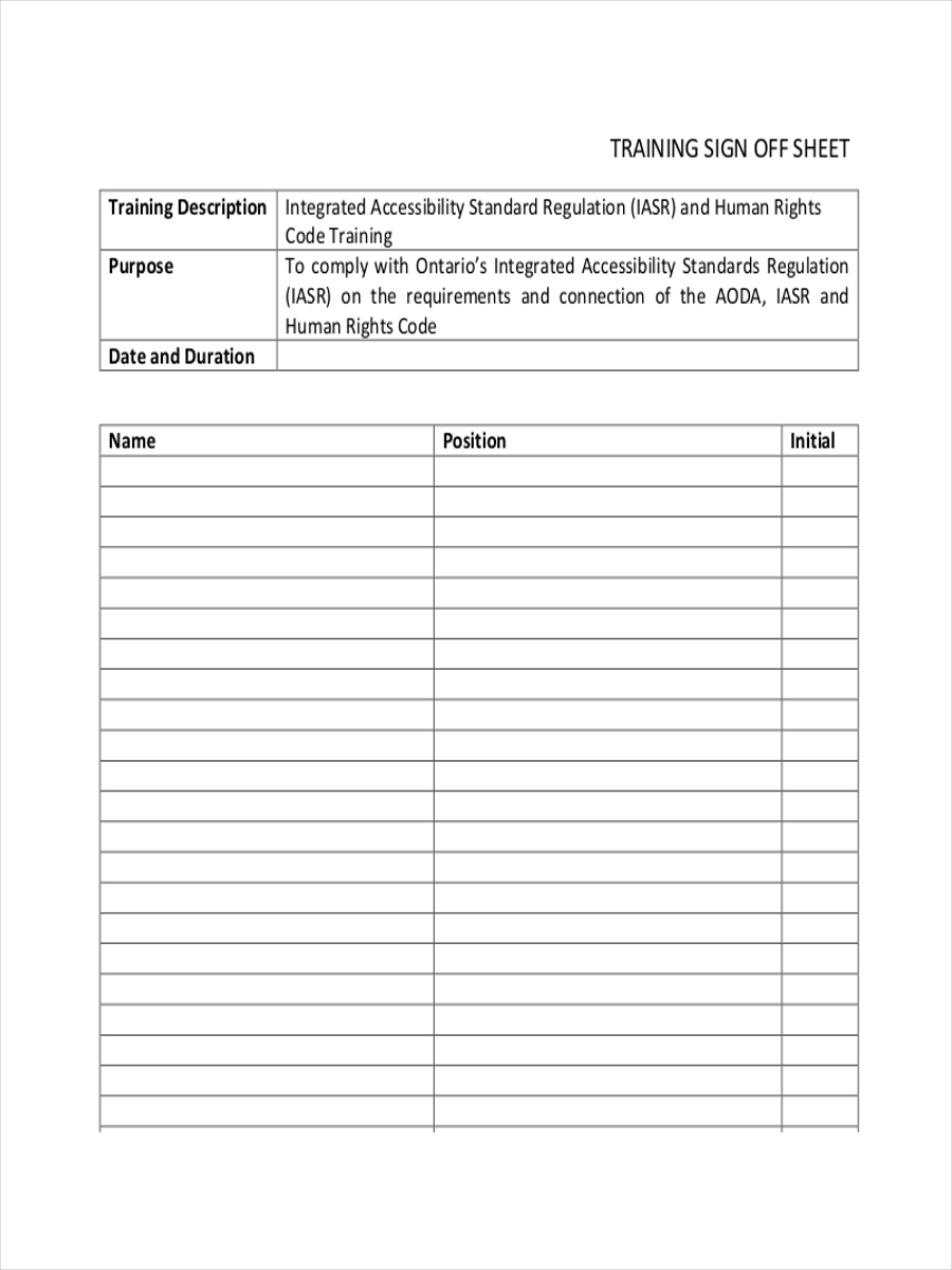 Training Sheet Examples 10+ Samples in PDF Word Pages Examples