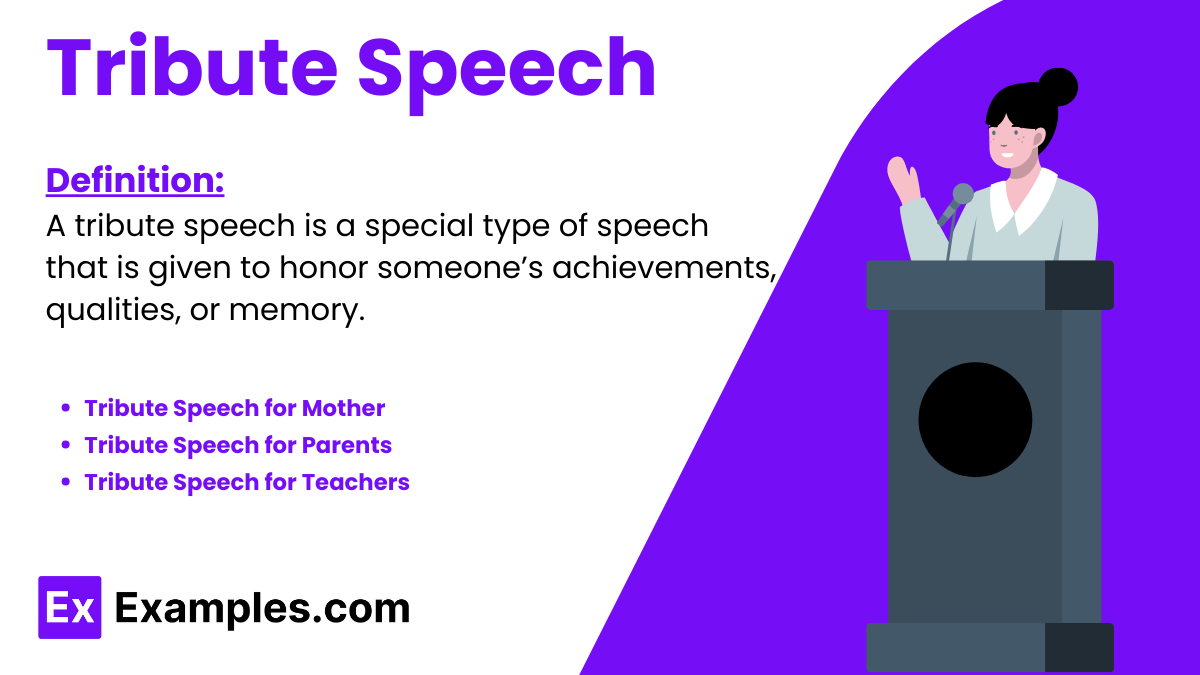 a tribute speech definition