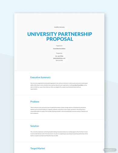 university partnership proposal template