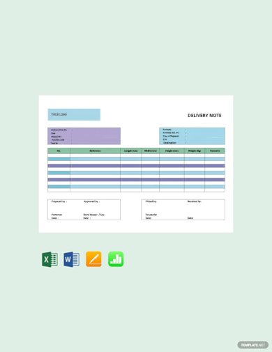 Vehicle Delivery Note Template