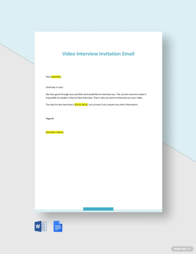 video interview invitation email template